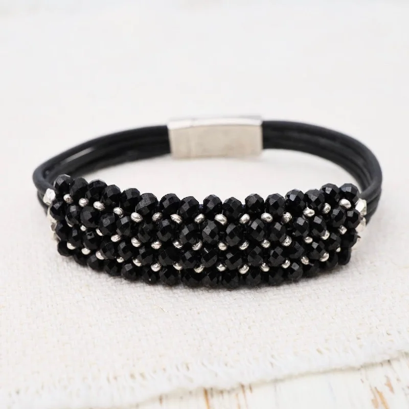 Black Spinel & Sterling Silver Bracelet