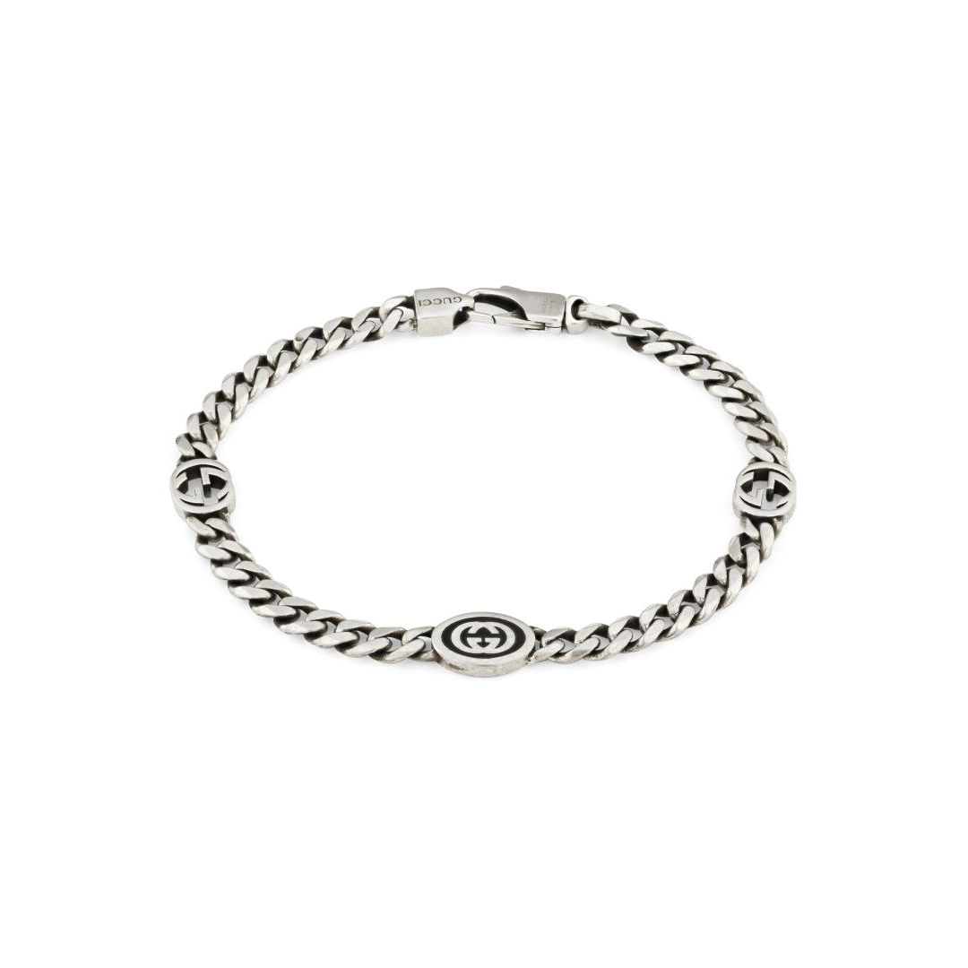 Gucci Sterling Silver Interlocking G Bracelet