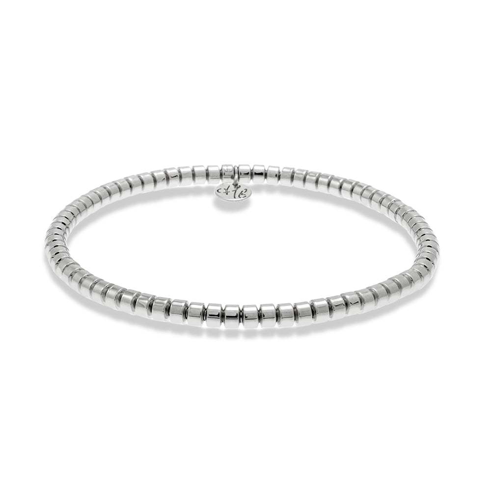 Hulchi Belluni 18K White Gold Brushed Stretch Bracelet