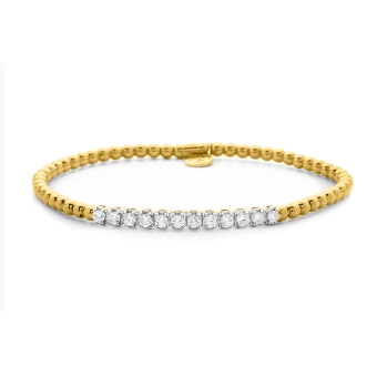 Hulchi Belluni 18K Yellow Gold Diamond Stretch Bar Bracelet