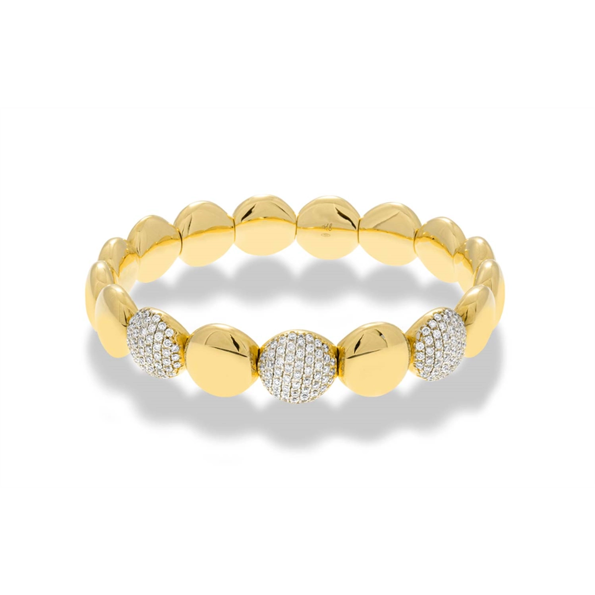 Hulchi Belluni 18K Yellow Gold Tresore Diamond Disc Bracelet