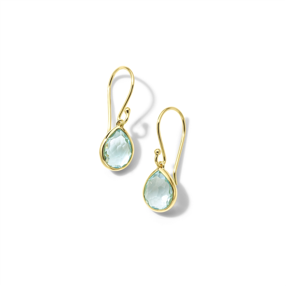 Ippolita 18K Yellow Gold Rock Candy Teeny Teardrop Earrings in Blue Topaz