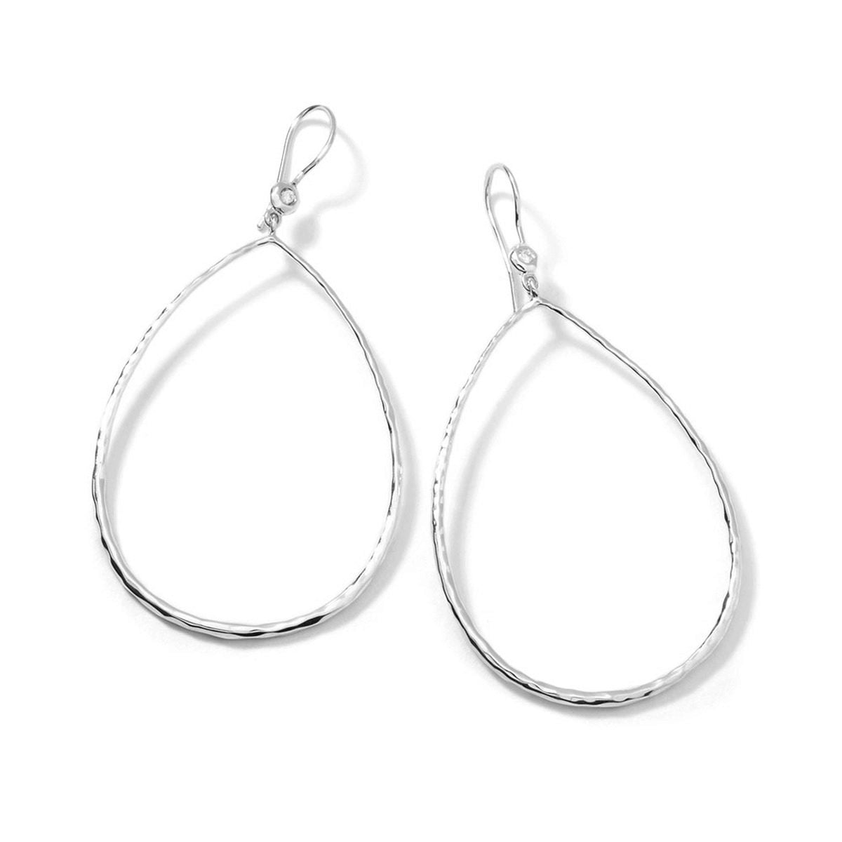 Ippolita Sterling Silver Glamazon Stardust Large Open Teardrop Earrings with Diamonds