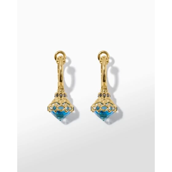 Konstantino Alexandria 18K Yellow Gold Blue Topaz Drop Earrings