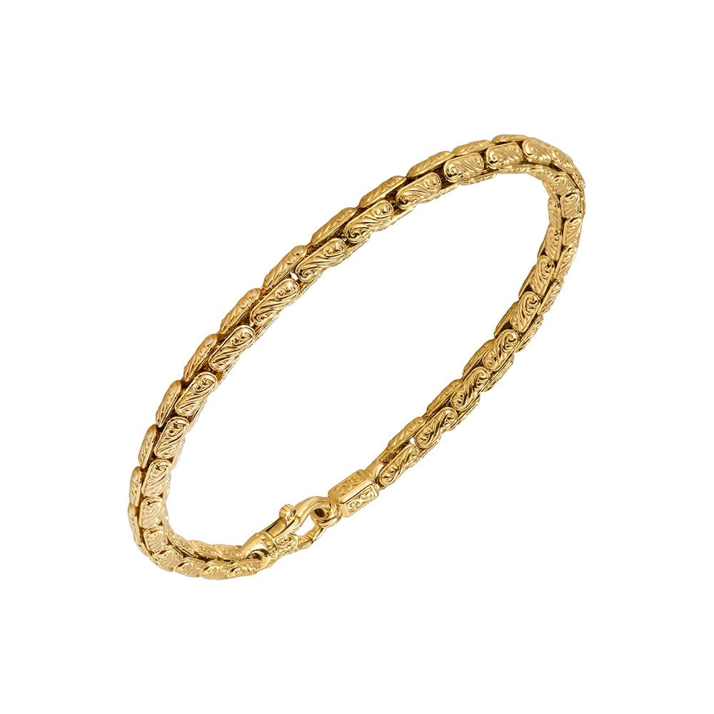 Konstantino Mens Kavafi 18K Yellow Gold Link Bracelet