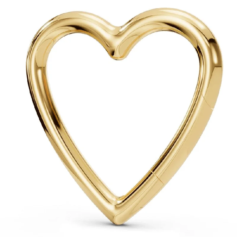 14k Gold Heart Clip Hinge