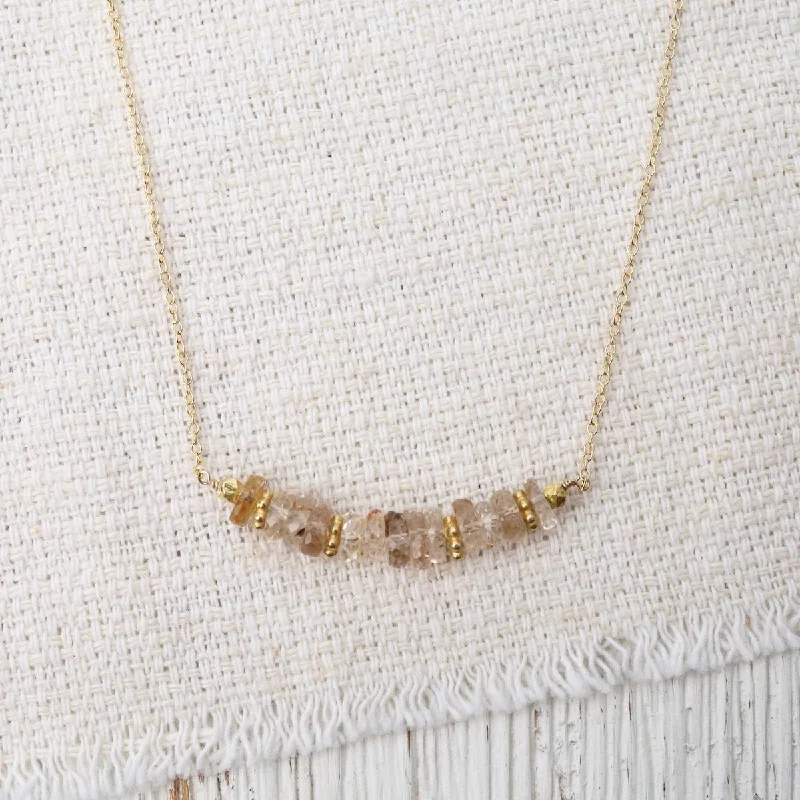 Imperial Topaz with Vermeil Spacers on Gold Fill Necklace