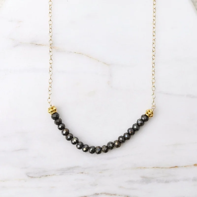 Gold Filled Chain with Gemstone Arc - Pyrite