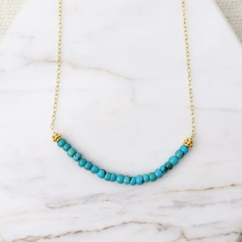 Gold Filled Chain with Gemstone Arc - Turquoise