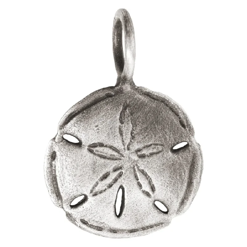 Silver Patina Sand Dollar Sculptural Charm