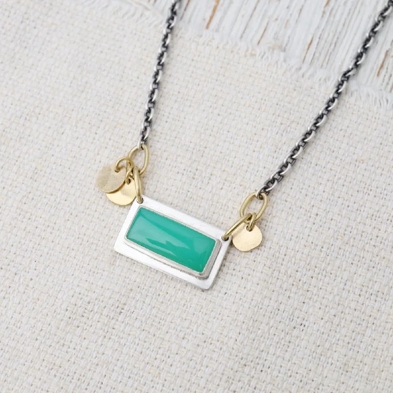 Chrysoprase Gold Sequin Necklace - One of a Kind