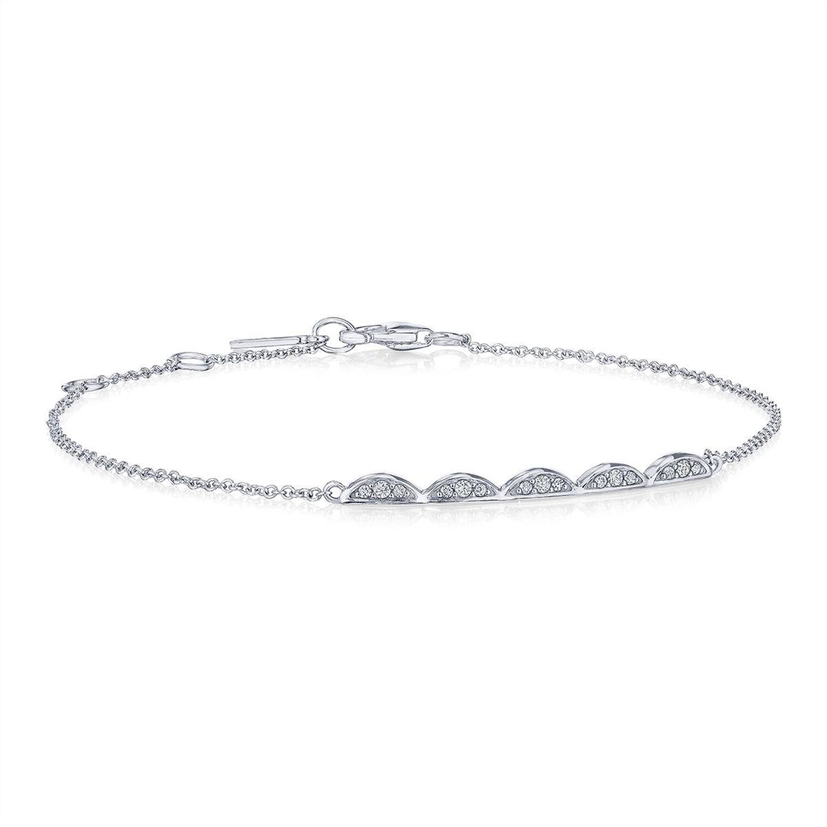 Tacori 14K White Gold Five Crescent Diamond Bracelet