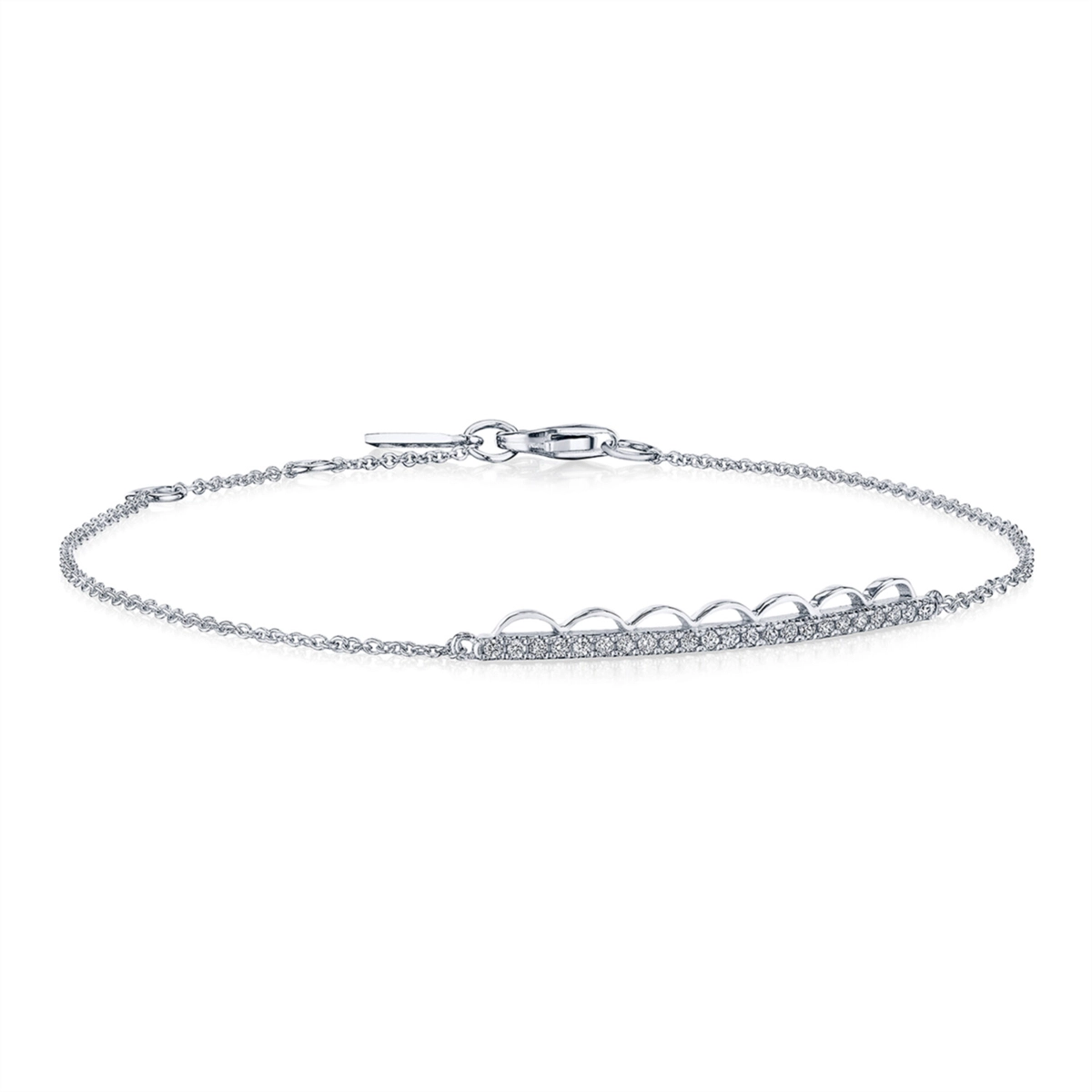 Tacori 14K White Gold French Pave Diamond Bracelet