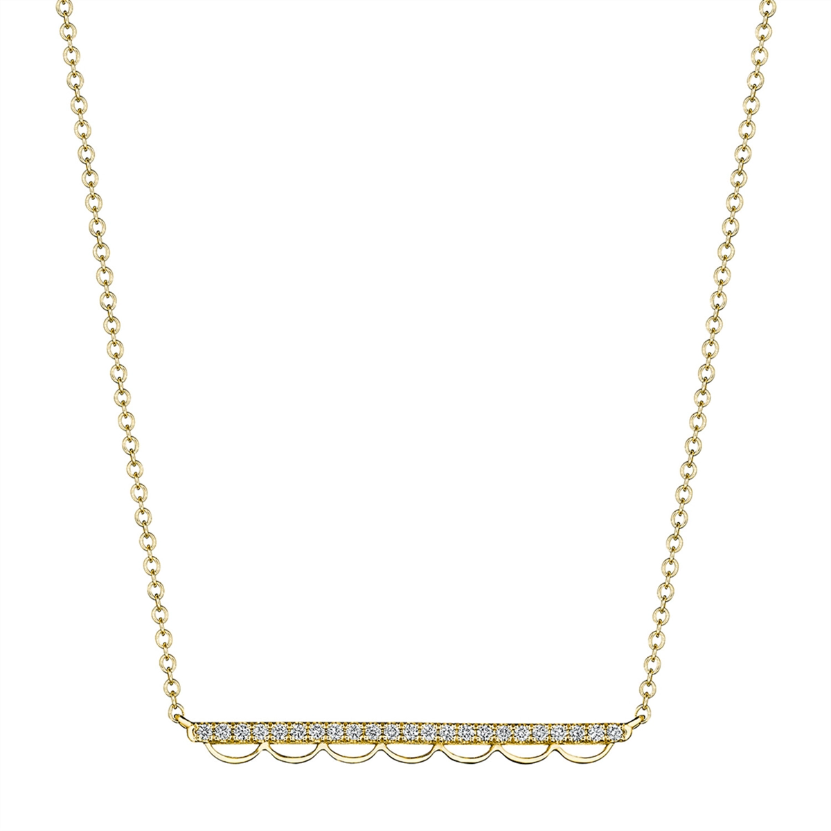 Tacori 14K Yellow Gold Long French Pave Diamond Necklace